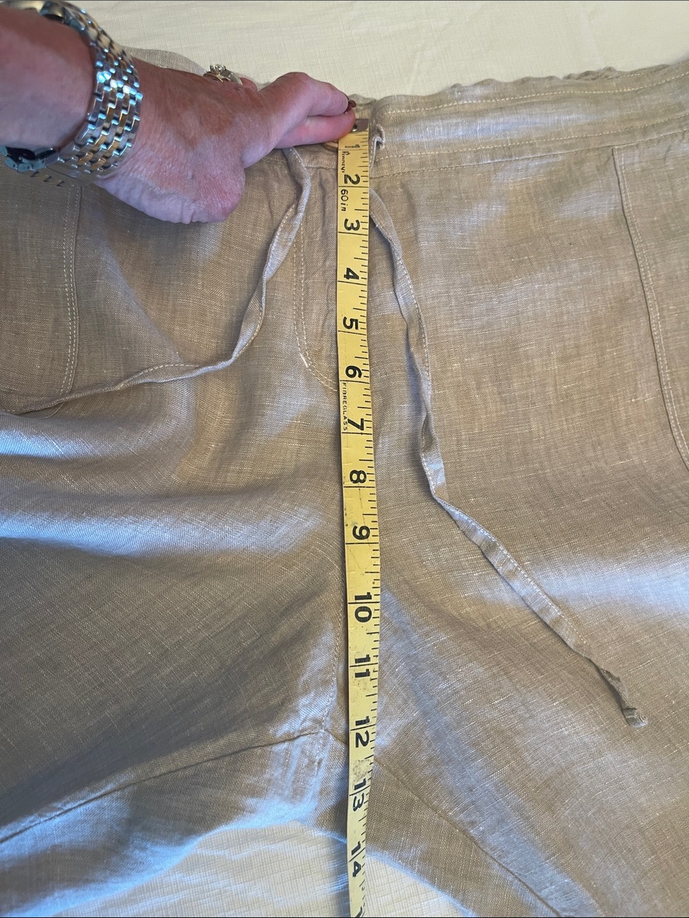 Tommy Bahama Twill Khaki Women's Linen Cargo Capris XL NWT - Picture 11 of 14